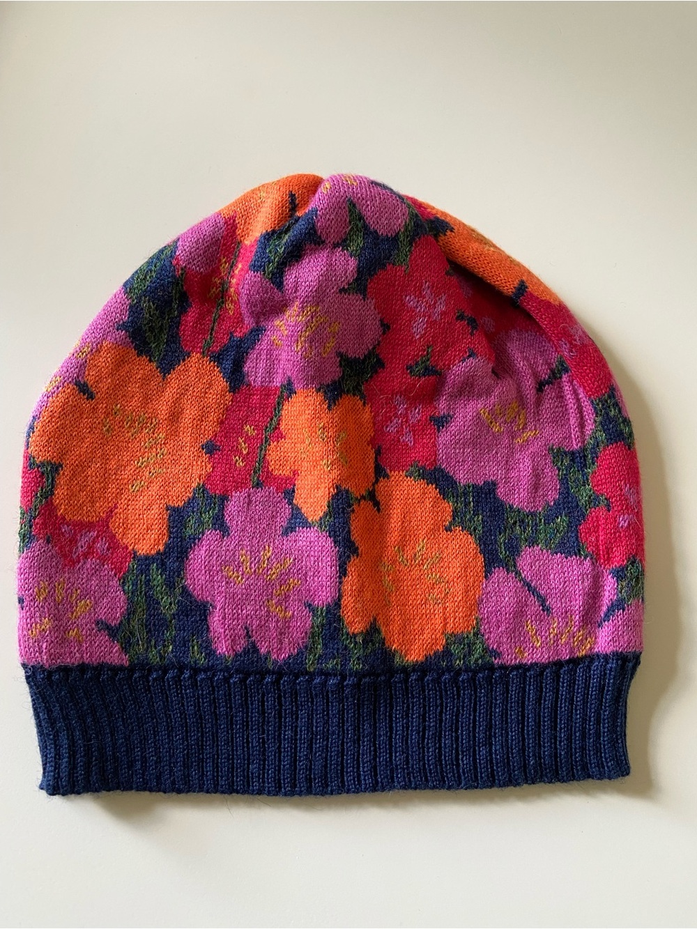 Tey-Art Peruvian Alpaca Floral Beanie NWT